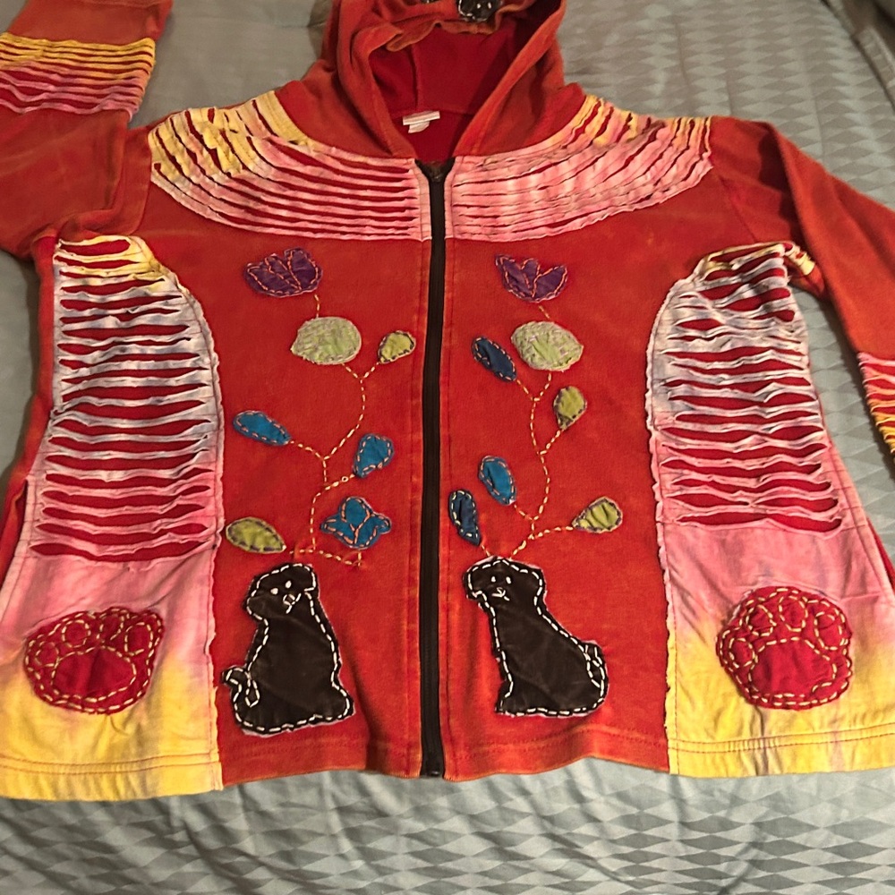 Colorful Striped faded hoodie for anyone who wants to be different! Never worn